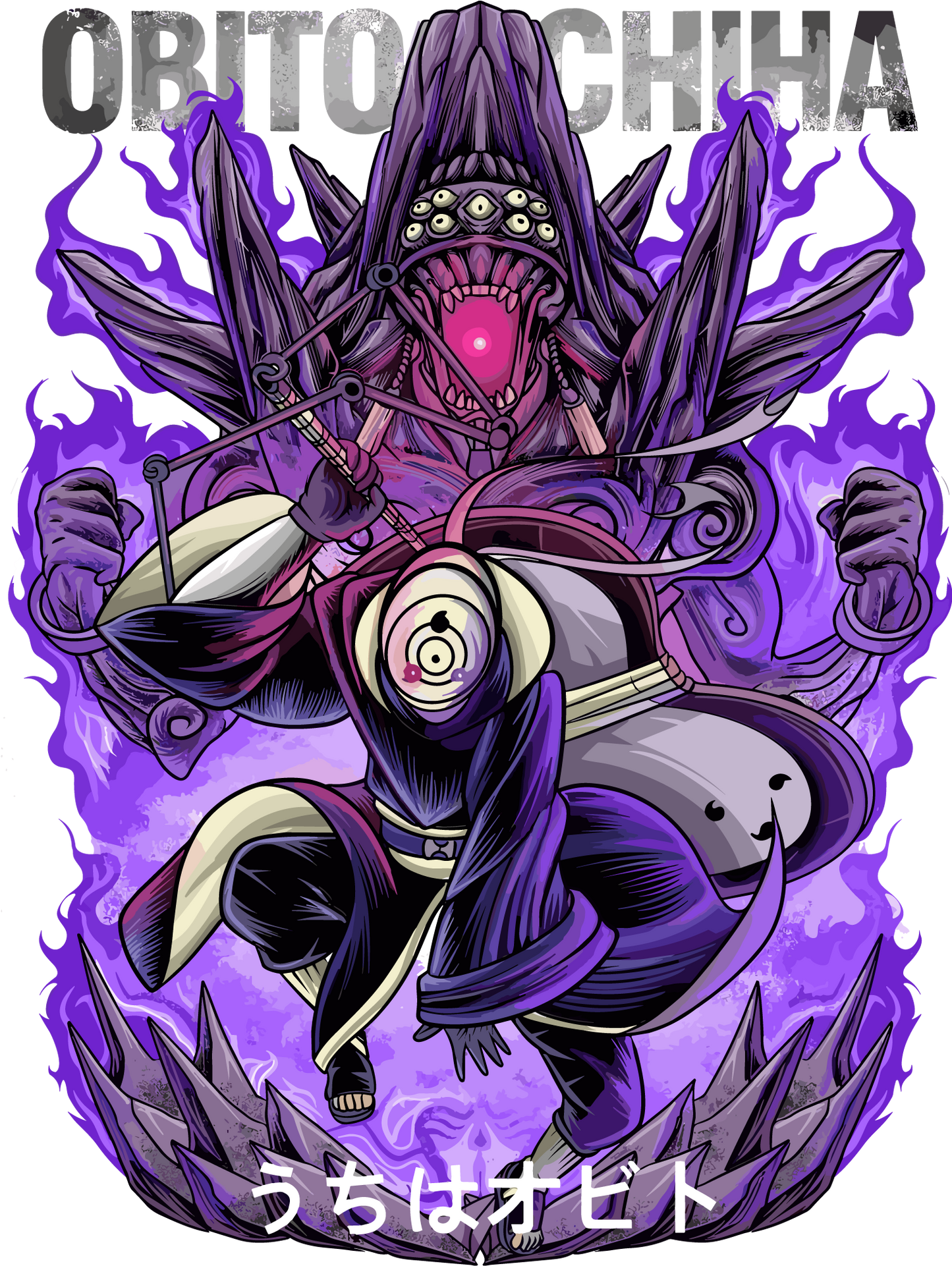 Obito Uchiha Oversized Half Sleeve's Shirt